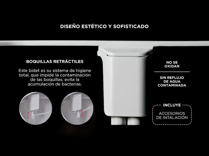 Bidet Para Inodoro Gadnic CleanSeat 100 Agua Fria 2 Boquillas - 3
