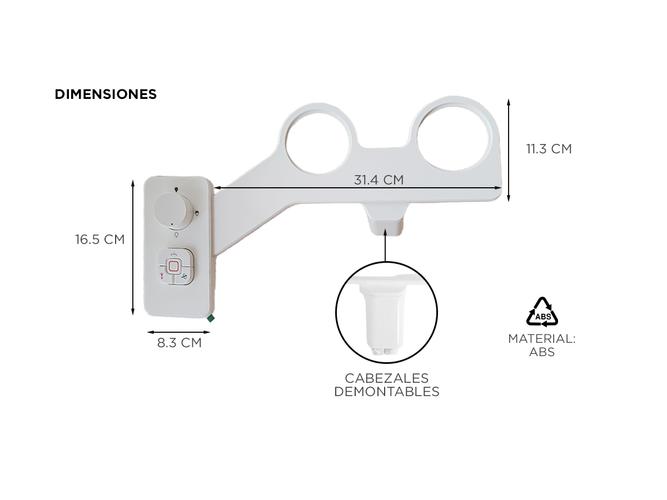 Bidet Para Inodoro Gadnic CleanSeat 100 Agua Fria 2 Boquillas - 5
