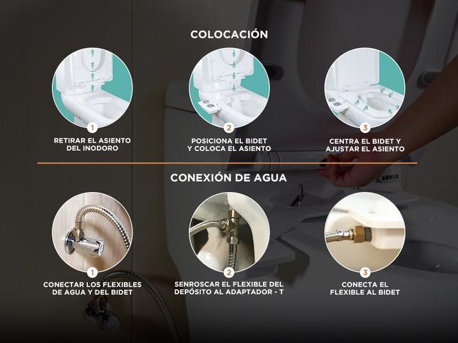Bidet Para Inodoro Gadnic CleanSeat 200 Agua Fría 2 Boquillas - 4