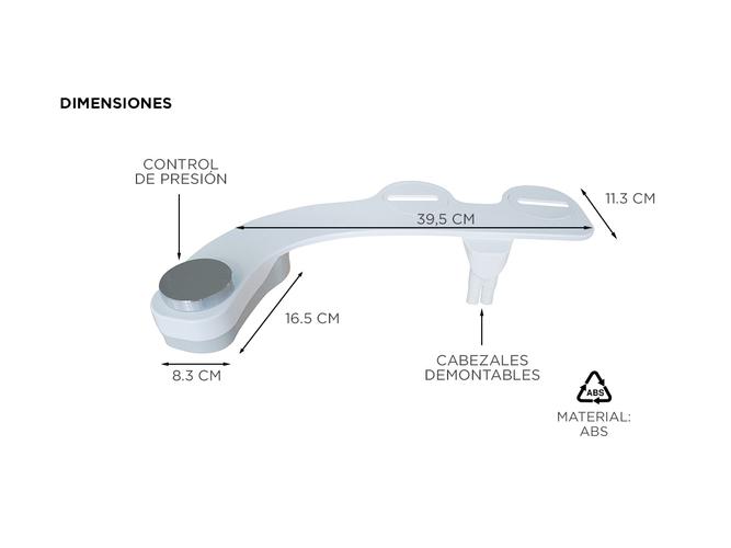 Bidet Para Inodoro Gadnic CleanSeat 200 Agua Fría 2 Boquillas - 5
