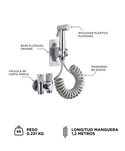 Bidet De Mano Portátil Rieti By Gadnic Acero Inoxidable 304 Con Válvula De Corte Manguera Extensible Y Base  - 5