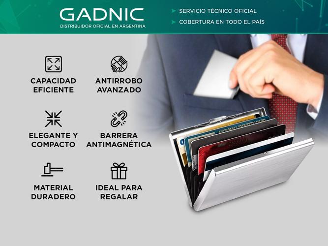 Tarjetero Rígido Anti-Robo Gadnic Wallet4 Acero Inoxidable - 1