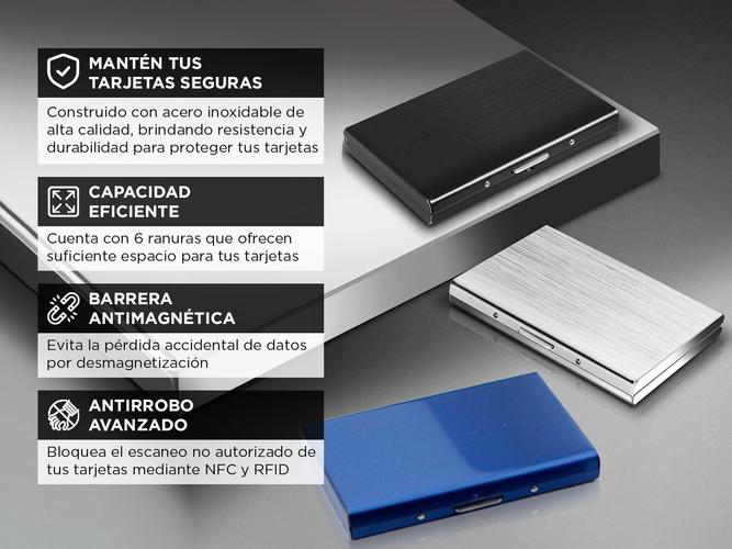 Tarjetero Rígido Anti-Robo Gadnic Wallet4 Acero Inoxidable - 2