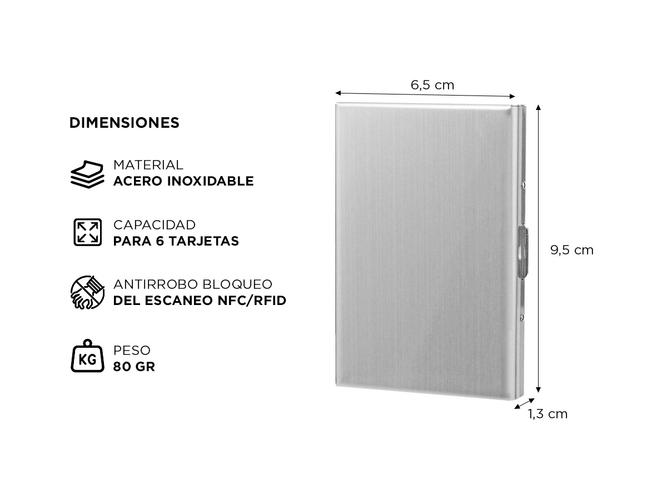 Tarjetero Rígido Anti-Robo Gadnic Wallet4 Acero Inoxidable - 3