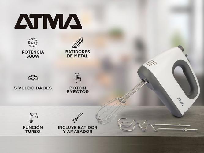 Batidora de Mano Atma 5 Velocidades Turbo Blanca 300W BM8738AP - 1