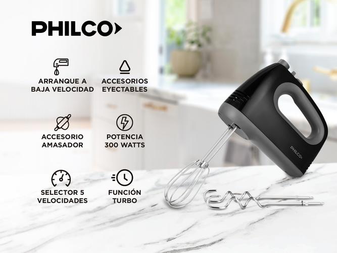 Batidora de Mano Philco 91BM8738PP Negra 300W  - 1