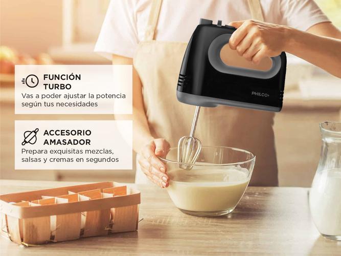 Batidora de Mano Philco 91BM8738PP Negra 300W  - 3