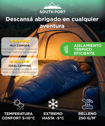 Bolsa De Dormir Momia Gadnic Poliester 190T Algodon Imitacion Seda 250 g m2 Temperatura Confort 5 A 10 Grados Temperatura Extrema - 1
