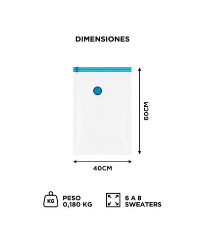 Kit Bolsas Al Vacio 4 En 1 Gadnic Para Guardar Ropa 40 x 60 cm - 5