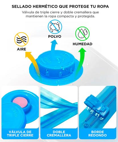  Kit Bolsas Al Vacio x4 Gadnic Para Guardar Ropa 50 x 70 cm - 4