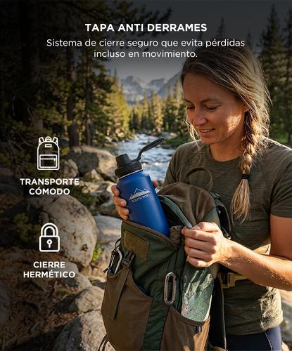 Botella Termica Southport by Gadnic 1 Litro Acero Inoxidable Doble Capa Tres Tapas - 3