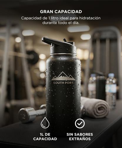 Botella Termica Southport by Gadnic 1 Litro Acero Inoxidable Doble Capa Tres Tapas - 4