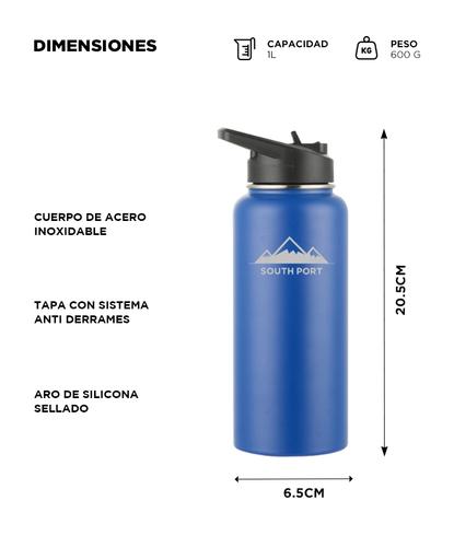 Botella Termica Southport by Gadnic 1 Litro Acero Inoxidable Doble Capa Tres Tapas - 5