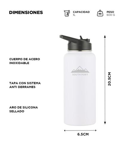 Botella Termica Southport by Gadnic 1 Litro Acero Inoxidable Doble Capa Tres Tapas - 5