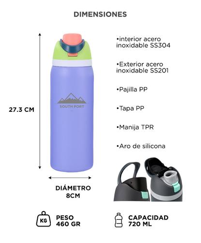 Botella Termica Southport by Gadnic 720 ml Acero Inoxidable Doble Capa  Tapa Con Pico - 5