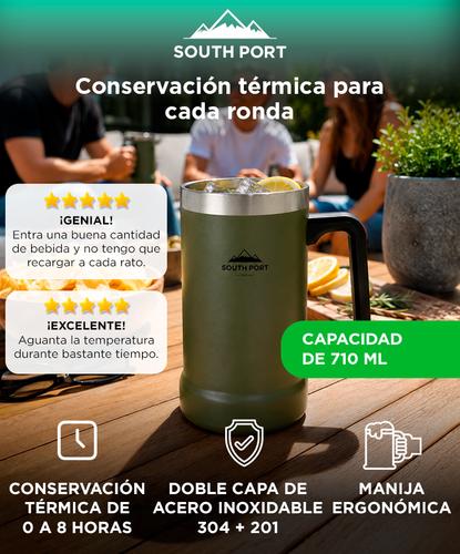 Vaso Chopero Térmico South Port By Gadnic 710 ml Doble Capa Acero Inoxidable 304 + 201 Con Manija Ergonómica - 1