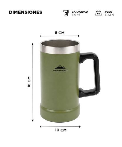 Vaso Chopero Térmico South Port By Gadnic 710 ml Doble Capa Acero Inoxidable 304 + 201 Con Manija Ergonómica - 5