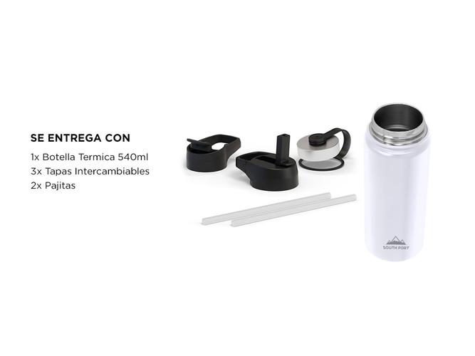Botella Térmica Deportiva 540 Ml Gadnic 3 Tapas Acero Inoxidable - 6