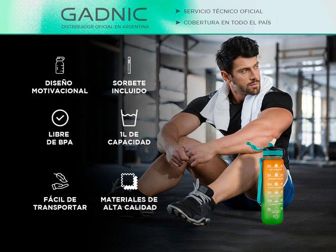Botella Deportiva Motivacional Gadnic 1L con Pico Sorbete - 1
