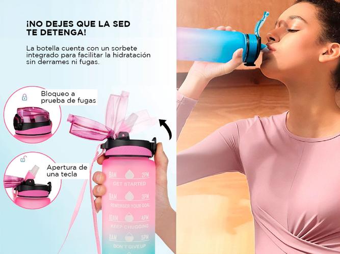 Botella Deportiva Motivacional Gadnic 1L con Pico Sorbete - 2