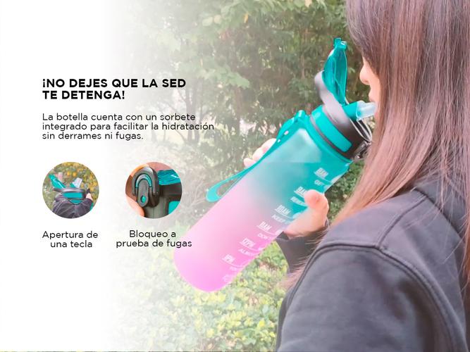 Botella Deportiva Motivacional Gadnic 1L con Pico Sorbete Usado - 2