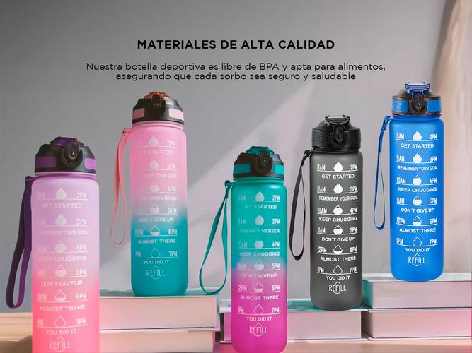 Botella Deportiva Motivacional Gadnic 1L con Pico Sorbete - 3