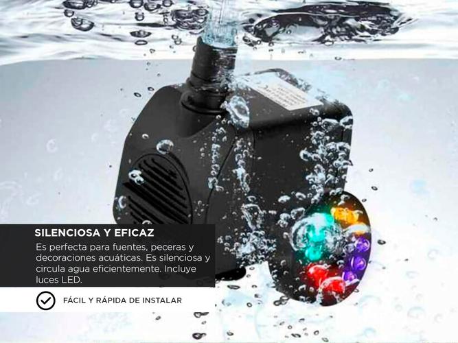 Bomba de Agua Sumergible Gadnic AQUA03 Peceras Estanques Luz - 2