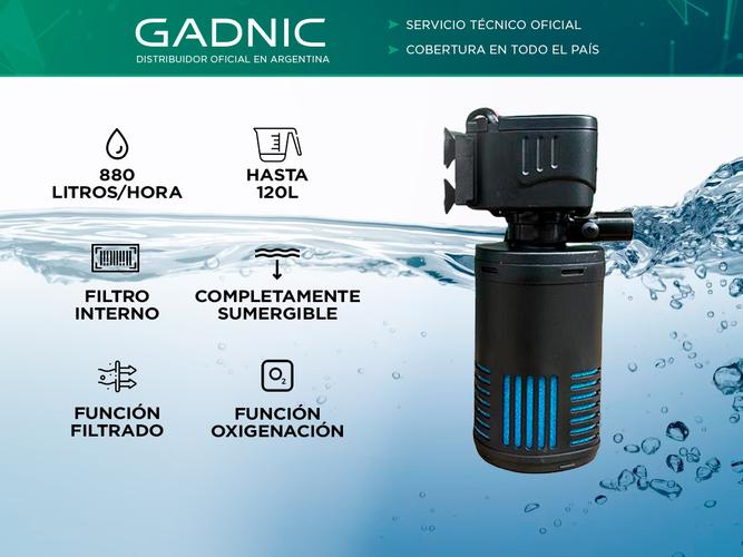 Filtro Interno de Pecera 2 en 1 Gadnic AQUA07 Filtro y Aireador Oxigenador - 1