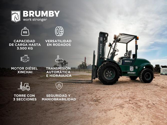 Autoelevador Diesel Brumby TodoTerreno 35 TN – Torre 45 Metros - 1