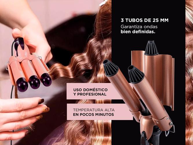 Buclera De Pelo Gadnic B3000 Rizador 3 Tubos 150W - 2