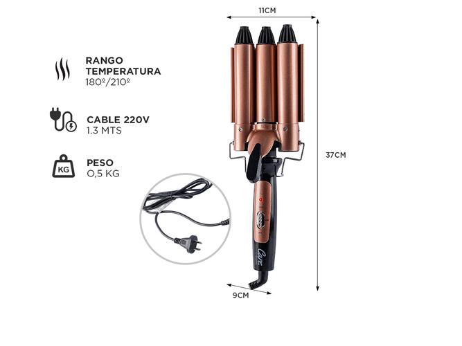 Buclera De Pelo Gadnic B3000 Rizador 3 Tubos 150W - 5
