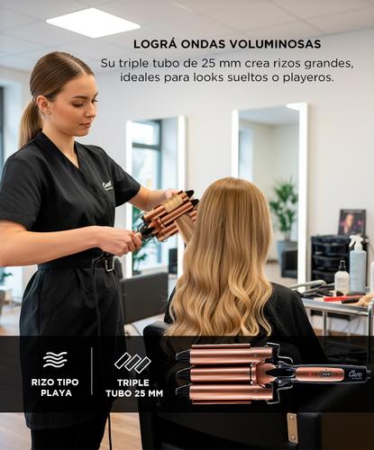 Buclera De Pelo Gadnic B3000 Rizador 3 Tubos 150W - 2
