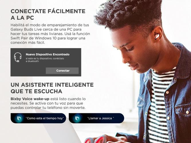 Auriculares Bluetooth Samsung Galaxy Buds Live R180 Manos Libres - 5