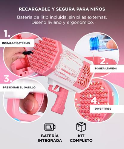 Pistola De Burbujas Gadnic Burbujero Automático Con Luces  - 3