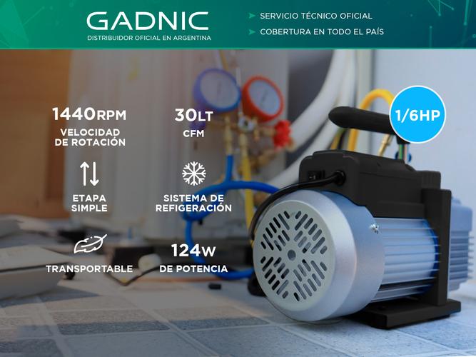 Bomba de Vacío HRT-0.5A Gadnic Aire Acondicionado CFM 30L - 1