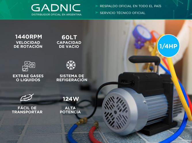 Bomba de Vacío Gadnic Aire Acondicionado Una Etapa 60L 124w  - 1