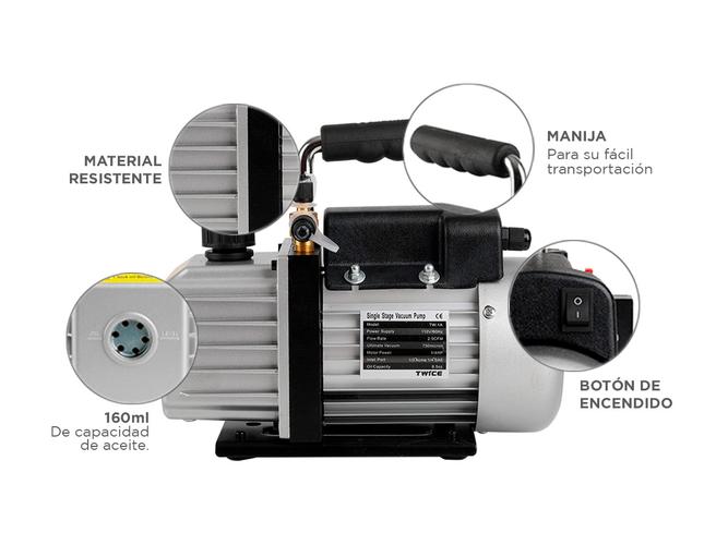 Bomba de Vacío Gadnic Aire Acondicionado Una Etapa 60L 124w  - 3