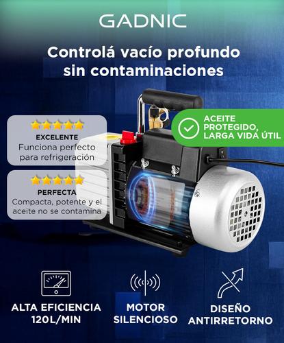 Bomba de Vacío Gadnic 120 Lts De Doble Etapa 1720 rmin - 1