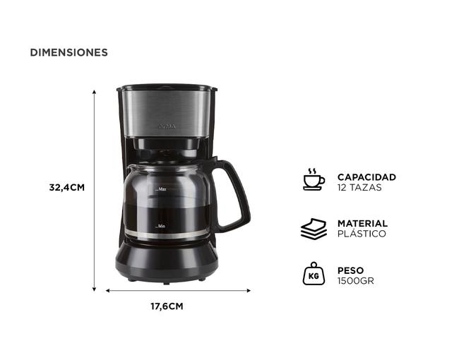 Cafetera de Filtro Atma Pro 1.5L 12 tazas Acero Inox CA22IBP - 4