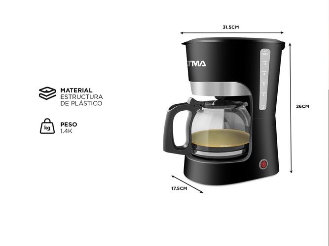 Cafetera de Filtro Atma Semi Automática 1.5 lt CA8143DHFP - 4