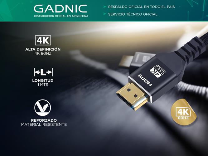  Cable HDMI 2.0 Gadnic 3D HDR 4K 60Hz Premium Alta Definicion - 1