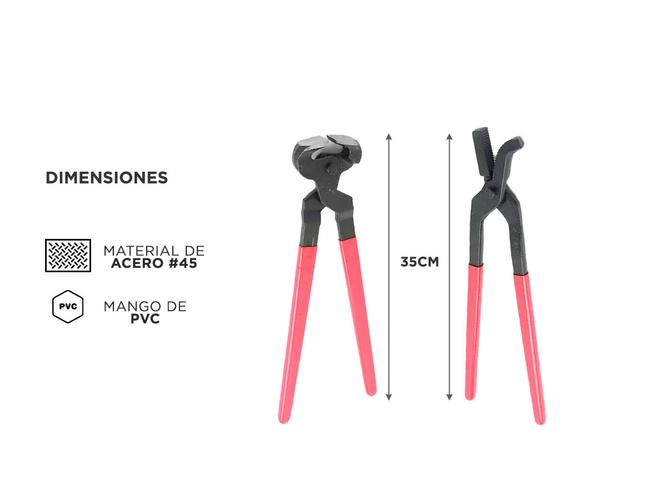 Kit de Herrador Gadnic Herramienta Cortar Pezuñas + Pinza Remachar Clavos - 3