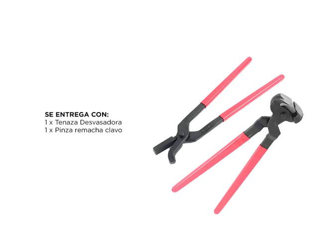 Kit de Herrador Gadnic Herramienta Cortar Pezuñas + Pinza Remachar Clavos - 4