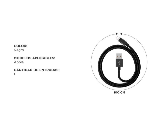 Cable Lightning Gadnic Cargador USB Carga Rápida Para Iphone  - 3