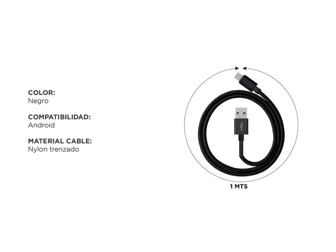Cable Cargador USB C Gadnic Compatibilidad Universal Android  - 3