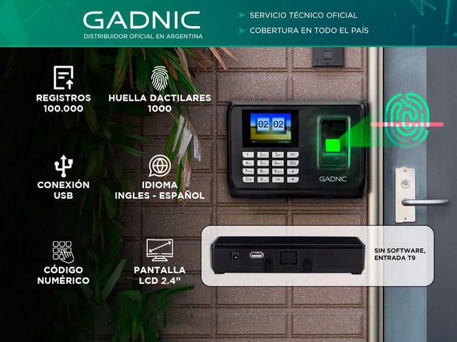 Reloj Controlador de Horario Gadnic C2890 Biometrico Huella Asistencia  - 1