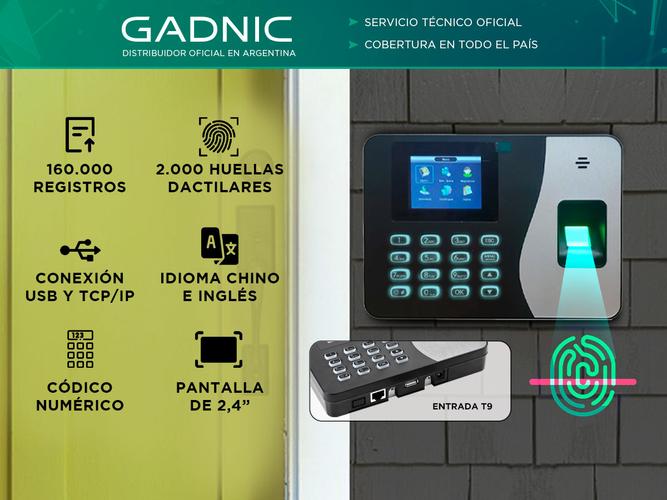 Reloj Control Horario Gadnic C2600 Biometrico Huella Digital - 1