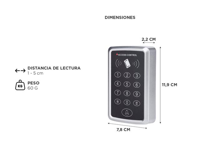 Control de Acceso Gadnic con Tarjeta de Proximidad y Contraseña - 4
