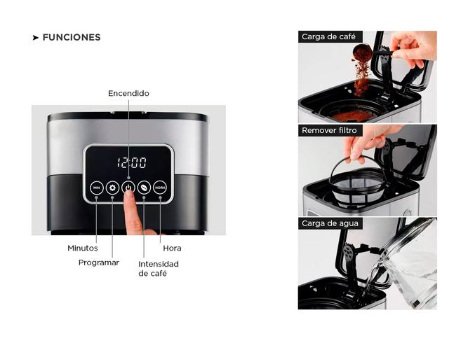 Cafetera Electrica Digital Smart-tek Cm320 Filtro Removible - 4