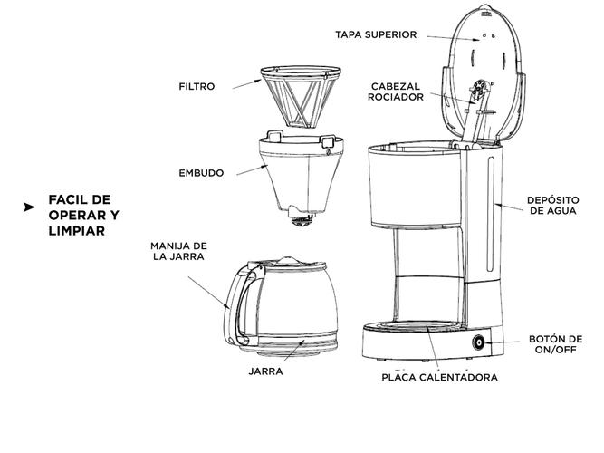 Maquina Cafetera de Filtro Gadnic CF800 - 4